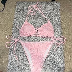SHEIN floral pink triangle bikini